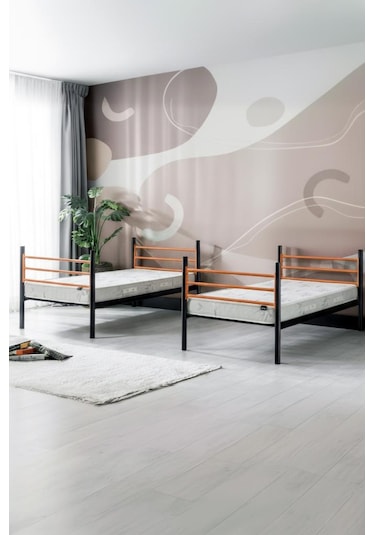 Einstein Metal Ranza + 2 Adet Bambo Yatak 90x190 Cm Tek Kişilik Yataklı Ayrılabilir Metal Ranza 90 x 190 Einstein Metal Ranza + 2 Adet Bambo Yatak 90x190 Cm Tek Kişilik Yataklı Ayrılabilir Metal Ranza 90 x 190