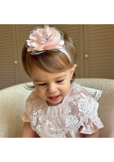 Dantel Yaka Bandanalı Fisto Kız Bebek Romper 001