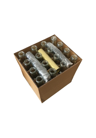 Afracam Piramit Şeffaf 250 ML Cam Şişe Kapak Kapüşon 16 Adet