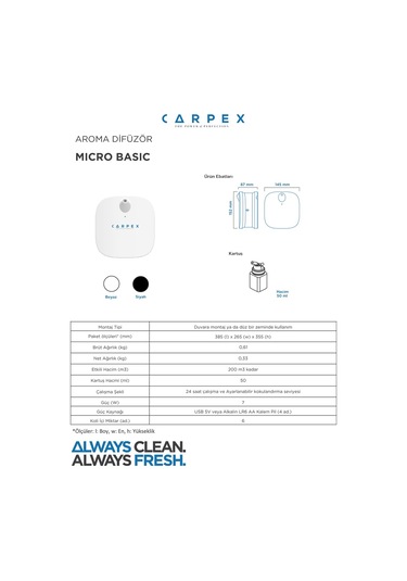 Carpex Koku Makinesi Beyaz + White Jasmine 50 ML