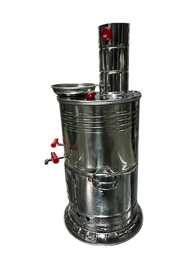 Odunlu Çift Musluklu Çelik Semaver 5 Lt -127