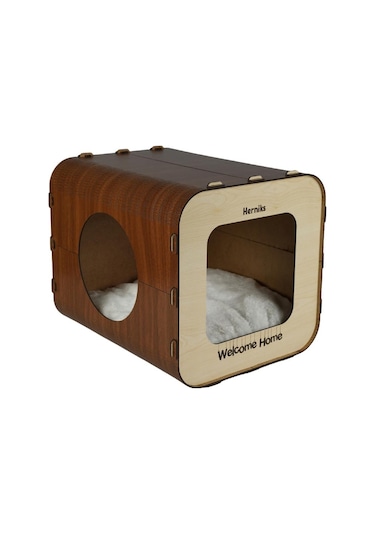 Herniks Mdf Dörtgen Kedi Evi 33 CM Hr3027