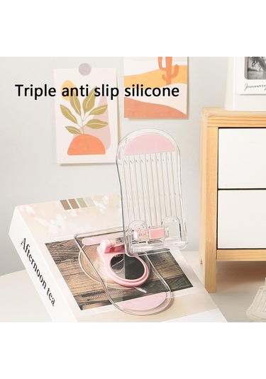 Soulader İphone Uyumlu 16 Serisi İçin Şeffaf Akrilik Telefon Tutucu Masa Standı - Kaymaz Tabanlı Universal Telefon Ve Tablet Dikme Aparatı Pembe