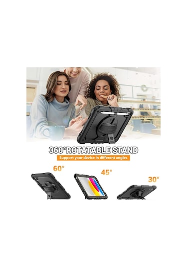 Ipad 11. Nesil A16 2025 Uyumlu Kılıf Stand Askılı Zırh Tank Defender Kapak A3354