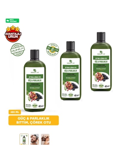 Bıttım & Çörekotu Şampuan 485ml 3'lü Set Tüm Saç Tipleri