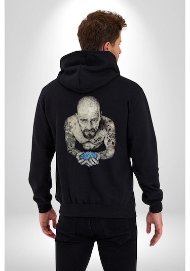 Angemiel Breaking Bad Kadın Erkek Siyah Kapüşonlu Fermuarlı Baskılı Hırka Sweatshirt Siyah