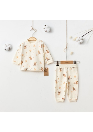 Ciccim Baby Ayıcık Desen Pijama Takımı 5034 Krem