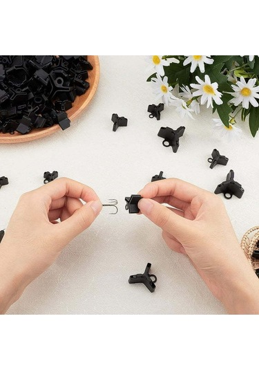 Reedark 150 Adet Siyah Üçlu İğne Koruması - 1 2 3 4 5 Boyutları - Balık İğnesi Koruyucu Aksesuar Seti