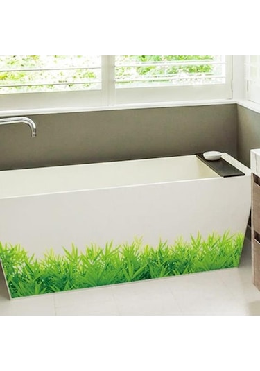 Yeşil Çim Süpürgelik Pvc Süpürgelik Hattı Duvar Sticker Yaşayan Çocuklar Yeşil