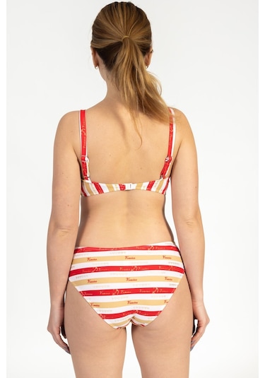 Pemilo Kadın 703 Minimiser Çizgili Bikini Takımı Kırmızı-kırmızı 37164 - 1 Kırmızı