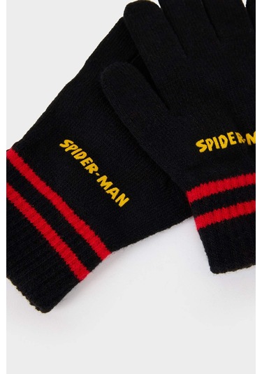 Defacto Erkek Çocuk Marvel Spiderman Desenli 2li Eldiven F2404a825wnbk27 Siyah