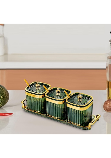 Suntek Magideal Ev Mutfağı Için Kapaklı Ve Kaşıklı Yeşil-3-ızgara