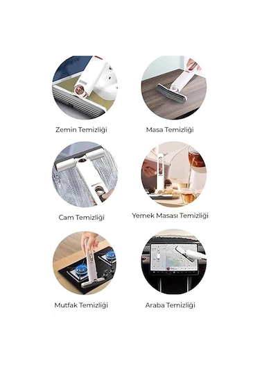 Neutron NTL-PM-15 Taşınabilir Mini Mop Temizlik Paspası ve Cam Silme Aparatı Beyaz