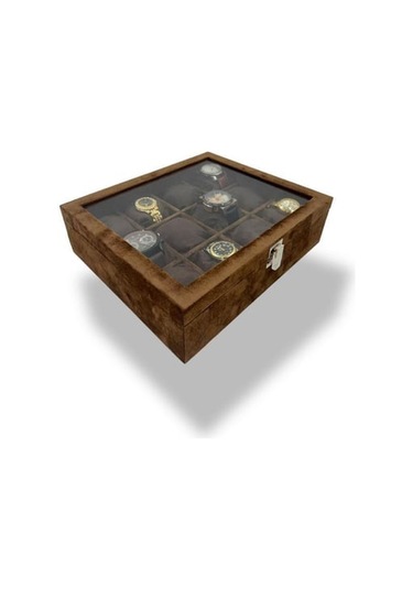 Richbo x 12'li Saat Kutusu Süet Kahve