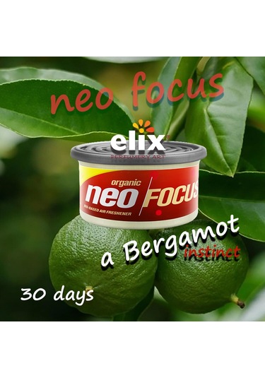 Elix Neo Focus Metal Kutuda Ahşap Granüllere Emdirilmiş Özel Aromalı Koku - Bergamot