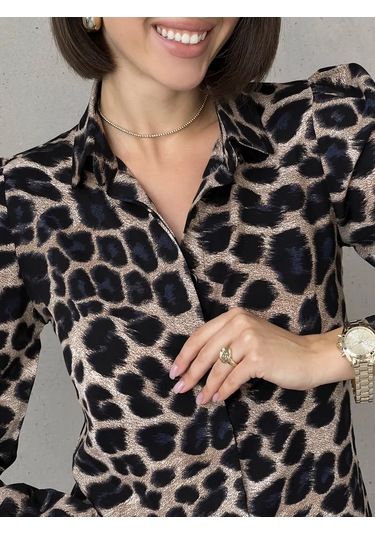 Mıss Caldos Leopar Desenli Uzun Kollu Bluz. 239343190 LEOPAR