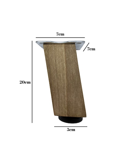Kale Eğimli Ayarlı Ahşap Ayak Mobilya Masa Ve Dolap Ayağı 20cm 4 Adet Koyu Ceviz Ceviz Ağacı Ceviz