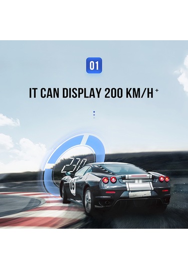 Teltree 3.7 İnç Araba Hud Göstergesi - Sürücü Parametrelerini Gözünüzün Seviyesinde Gösterin, Sürücü Güvenliği Ve Konforu Artırır H90s Evrensel