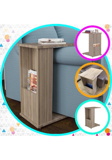 Modilayn Ata Gazetelik- Dergilik- Servis Tekerlekli C Yan Sehpa N11.2682