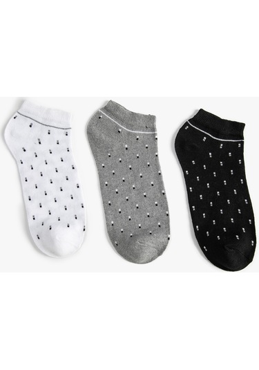 Koton Patik Çorap Seti 3'lü Çok Renkli Multıcolor 4wam80220aa 4WAM80220AAMIX Mavi