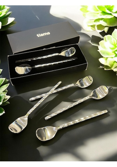 Tiamo Roma Çay Kaşığı Sade 6 Lı Set İnox