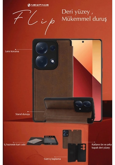 Samsung Galaxy Uyumlu  A26 Kılıf Flip Cover - Siyah Düz Renkli