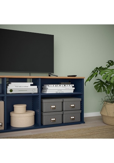 Tv Ünitesi, Mavi-siyah, 216x38x140 Cm Siyah