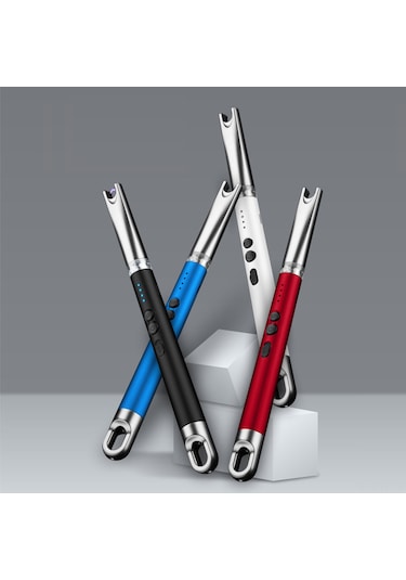 Yifomall Usb Şarjlı Rüzgara Dayanıklı Ark Çakmak - Led Aydınlatmalı Kamp & Barbekü Çakmağı Çok Renkli