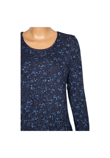 Barem Kadın Funda Belden Basene Büzgülü Penye Lacivert Elbise D57 Lacivert