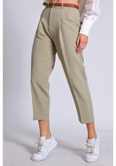 Kemerli Pantolon-haki Haki