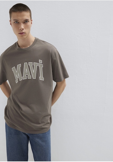 Mavi - Mavi Logo Baskılı Kahverengi Tişört 0611711-91601 Kahverengi