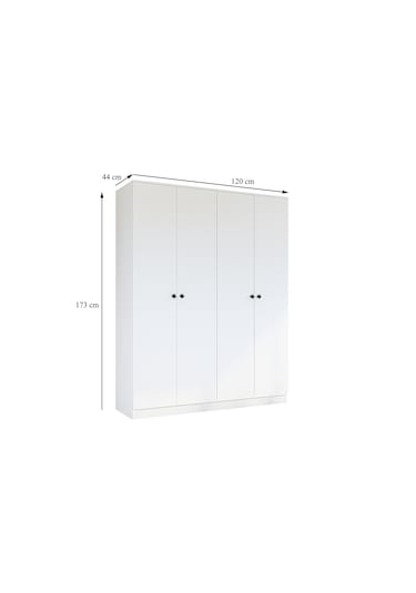 Gm 052 4 Kapılı Düğme Kulplu Gardrop