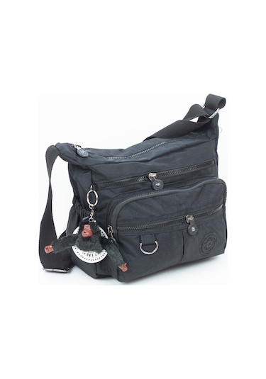 Krinkıl Su Geçirmez Kumaş Çok Gözlü Çapraz Kol Ve Omuz Postacı Çantası Siyah 9507 Siyah