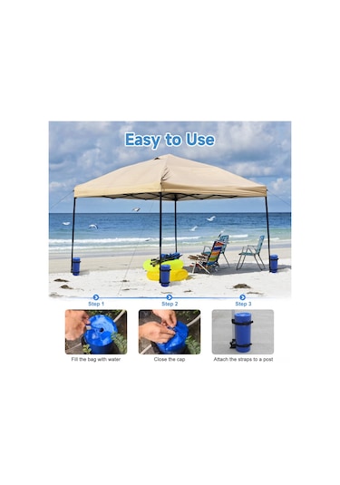 Yifomall Dış Mekan Çadır Sabitleyici 10l Su Torbası - Pvc Klip Ağ Kumaşı - Rüzgar Direnci - Mavi Mavi