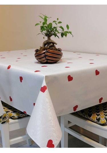 Elyaflı Pvc Muşamba - Desenli Silinebilir Masa Örtüsü 02mrl076g Beyaz