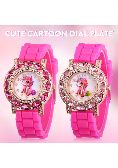 Samdoo Kız Çocukları İçin Mavi Kuyruklu Teknoşer Yüzükü, Zeytinli Kordon, Kvartz Hareketli Moda Kol Saati Diğer