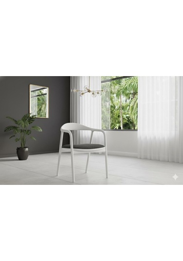 Elyse 4 Kişilik Açılır Yemek Masası Takımı Modern Ve Şık Tasarım Beyaz Antrasit