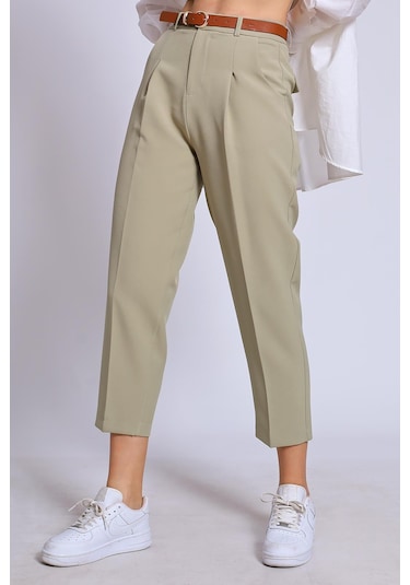 Kemerli Pantolon-haki Haki