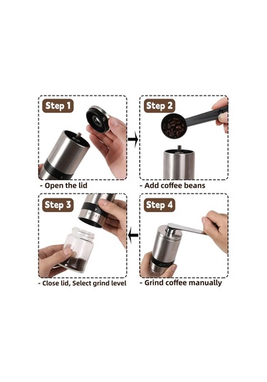 Manuel Kahve Öğütücü, El Kahve Değirmeni, 6 Ayarlanabilir