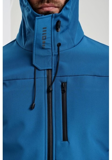 Exuma 2311100 Erkek Petrol Mavisi Yağmur Rüzgar Geçirmez Softshell Özellikli Mont 001