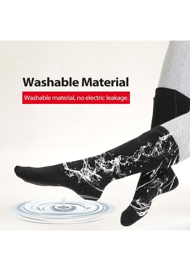 Tenfowee Kadın Erkek 3 Seviye Termostatlı Usb Şarjlı Isıtıcı Çoraplar - Kışlık Uzun Kollu Isı Sağlama, Yıkama Güvenli Siyah Set Siyah