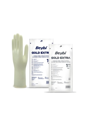 Beybi Gold Extra Pudralı Steril Cerrahi Eldiven No 8.0 20 Li