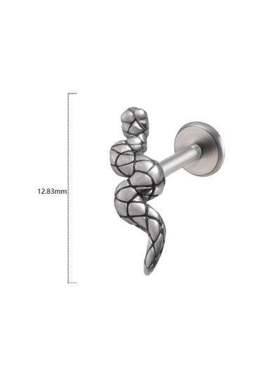 Dreamlee Cerrahi Çelik Yılan Kulak Piercingi - Tragus Ve Kıkırdak Piercing Takısı - Buda Heykeli Labretpirinç Kaplamawhıte Pembe