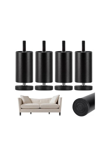 Besthome1 Alüminyum M8 X 35 Konik Ayarlanabilir Ayak, 3.78-4.1 İnç, Siyah, Pratik Mobilya Adaptörü