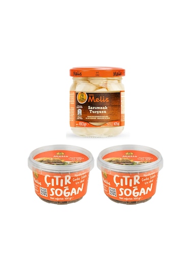 Melis Sarımsak Turşusu 105 Gr + Çıtır Soğan 100 Gr 2 Adet