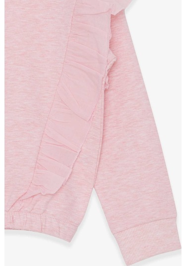 Breeze Kız Çocuk Sweatshirt Beli Lastikli 4-8 Yaş, Somon Melanj Somon