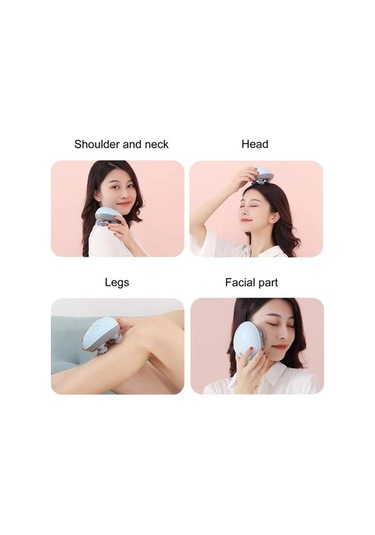 Novahub Elektrikli Saç Derisi Masaj Aleti Kablosuz Baş Masaj Aleti 4 Yoğurma Başlığı Taşınabilir Elde Taşınabilir Baş Kaşıyıcı Gümüş Gümüş