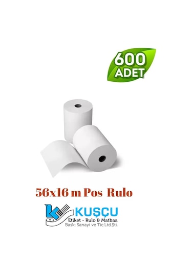 56x16 Termal Pos Cihazı Rulosu 600 Adet