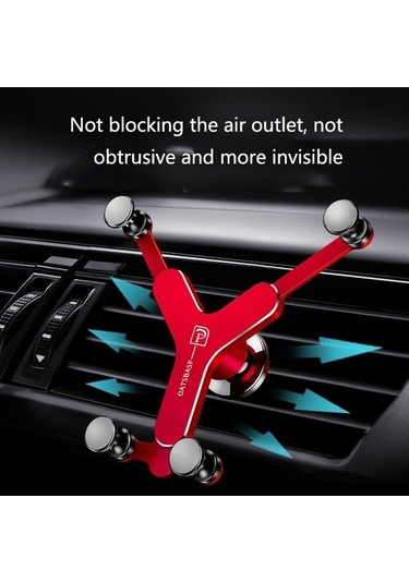 Wondernest Oatsbasf Araba Hava Çıkışı Yerçekimi Cep Telefonu Tutucu Snap-on Metal Braket Gümüş Gümüş