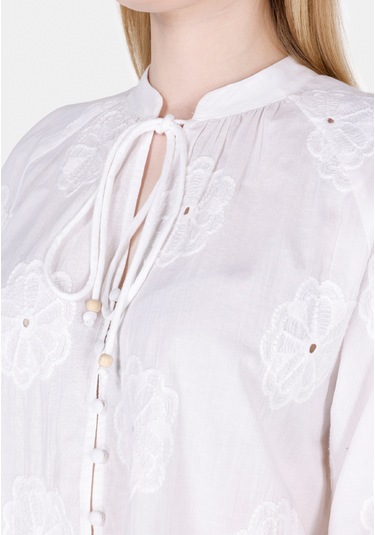 Colins Regular Fit Hakim Yaka Düz Kadın Beyaz Uzun Kol Gömlek Cl1073349 Cl1073349 Q1.v1 Wht Beyaz